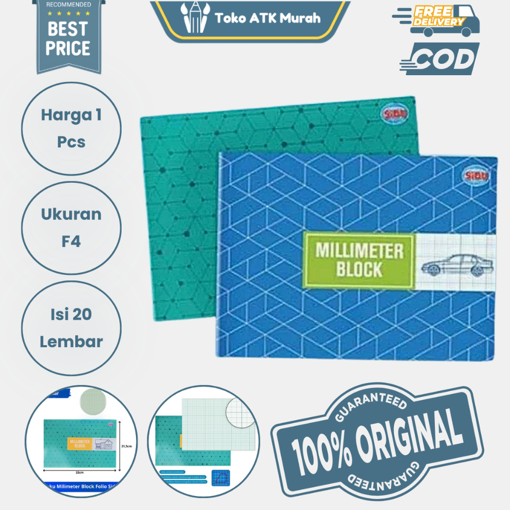 Buku Milimeter Block Sinar Dunia F4  Buku Gambar Teknik Kotak-Kotak