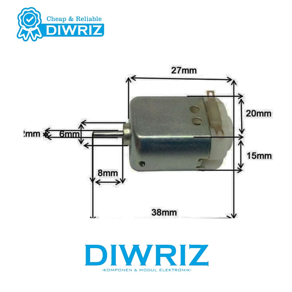 Mini DC Motor 1-6VDC (3V = 17000-18000 rpm)