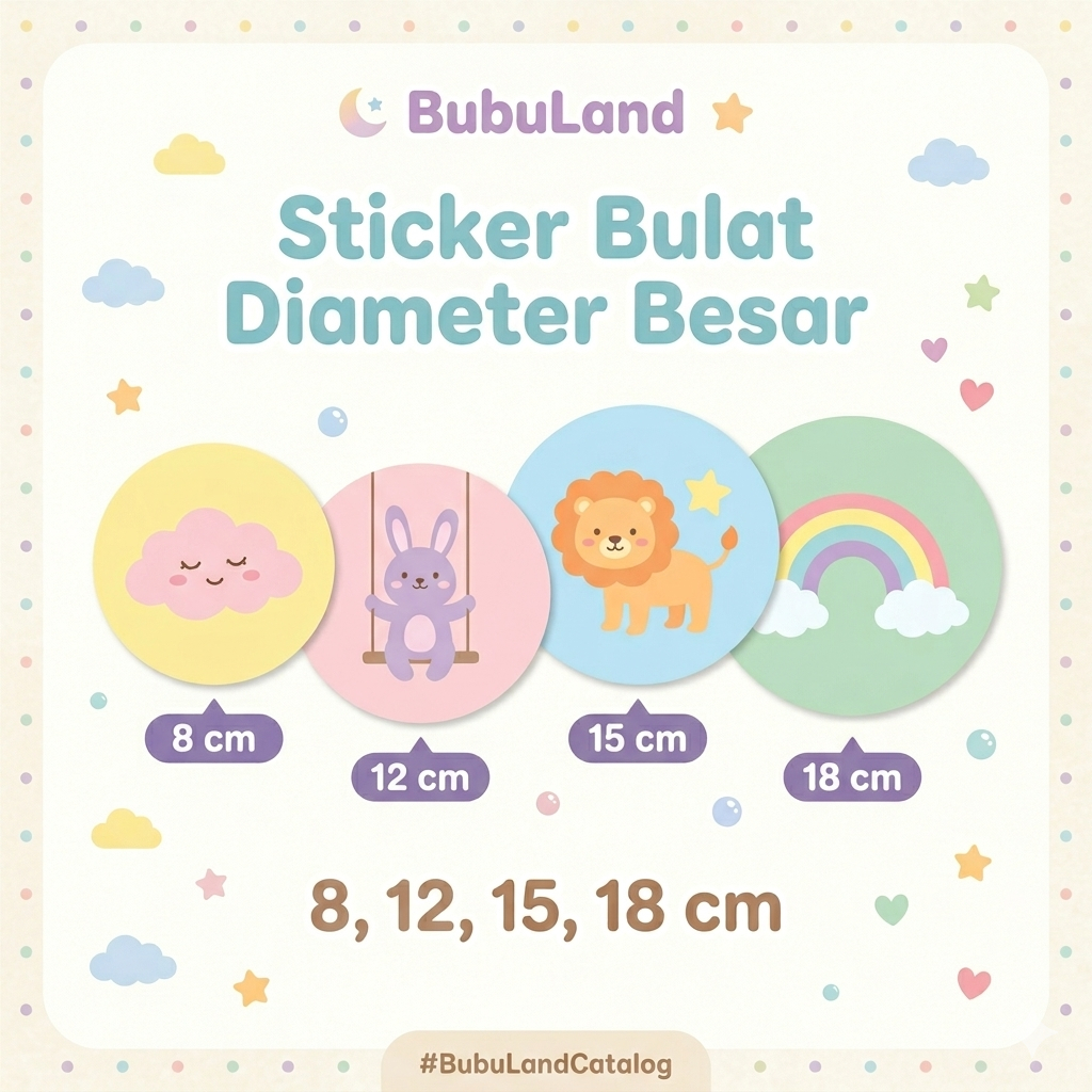 CUSTOM Sticker Bulat Diameter Besar