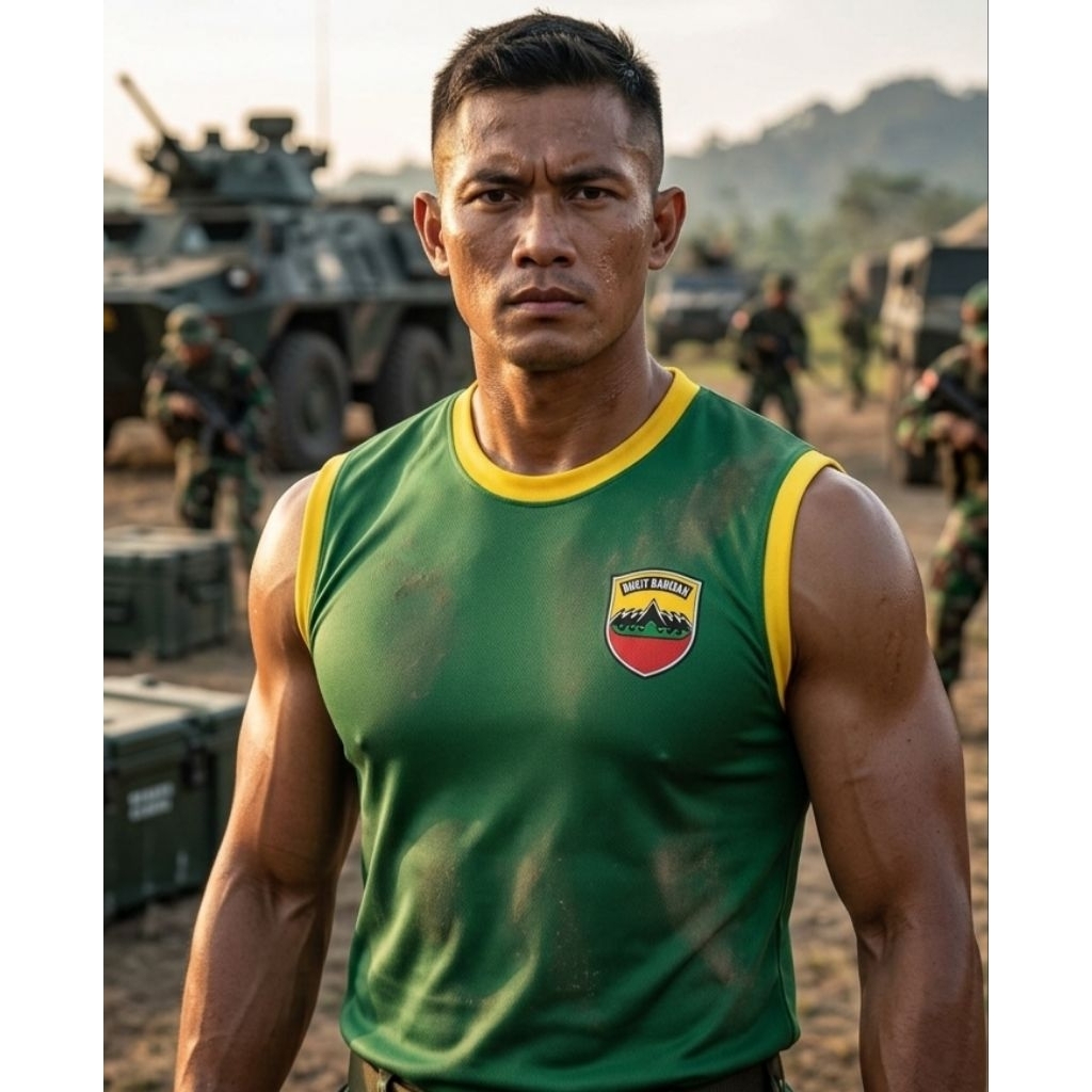 Kaos olahraga hijau KODAM 1/BB kaos singlet olahraga kaos olahraga singlet KODAM 1