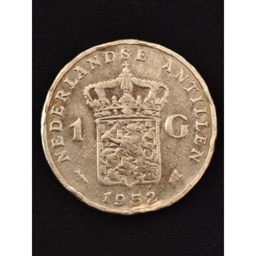 koin perak kuno asli 1 gulden antillen 1952 rare