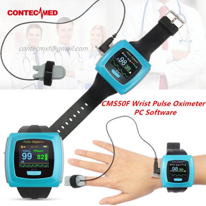 CONTEC MED CMS50F Wrist Pulse Oximeter Over night Sleep Study SPO2 CMS 50F Monitor Blood Oxygen Mete
