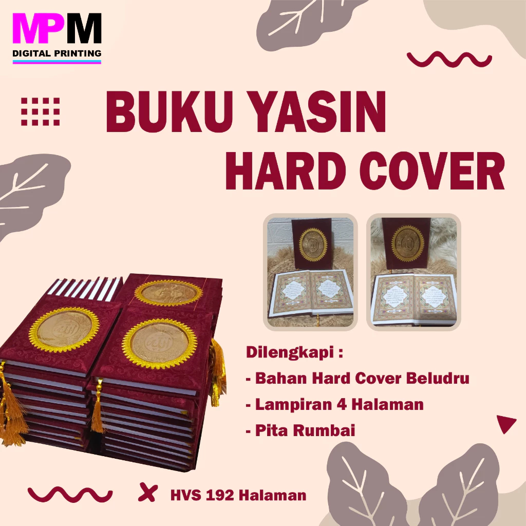 Buku Yasin 192 Halaman Art Paper Hard Cover Bludru