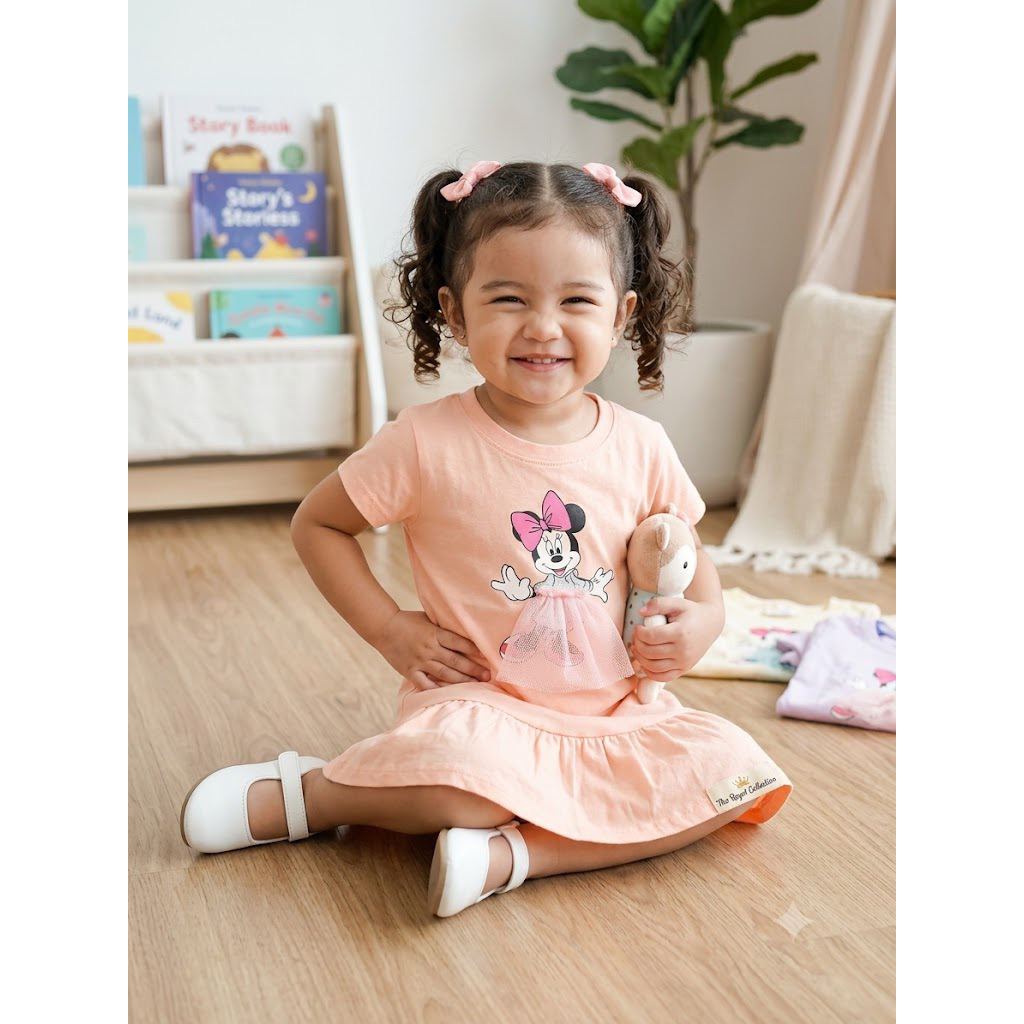 Baju anak cewek Dress rempel umur 1-3 tahun bahan halus adem