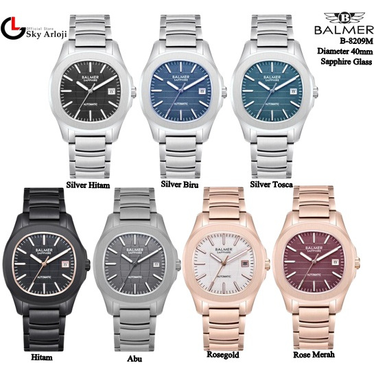 Balmer 8209 Jam Tangan Pria Stainless Steel Automatic Sapphire Glass