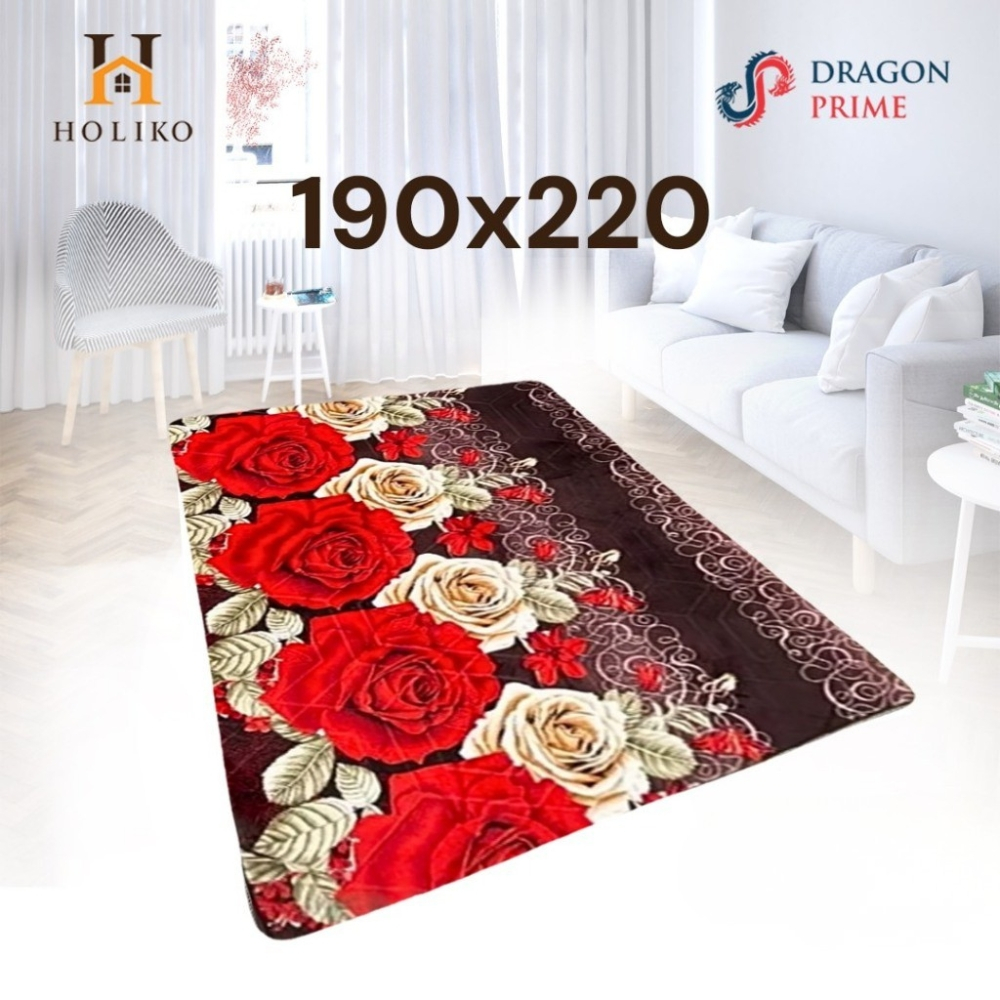 [HOLIKO] Karpet Busa Malaysia 190x220 Ruang Tamu Motif Bunga Polyester Dragon Prime Halus Nyaman Ant