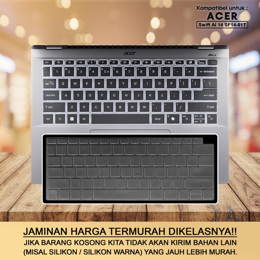Keyboard Protector Cover Kompatibel untuk Acer Swift 14 AI SF14-61T-R4QP Silikon Warna Tpu Cooskin