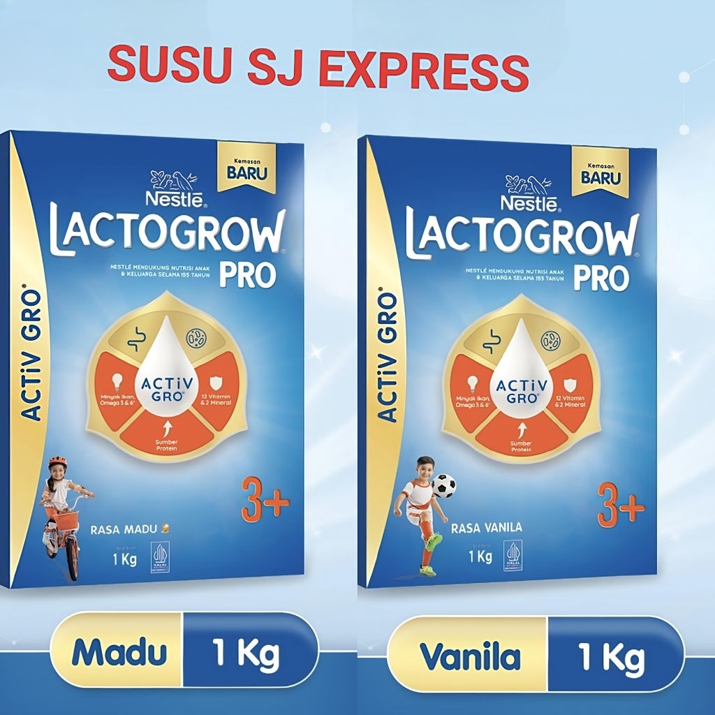 LACTOGROW 4 3 + VANILA MADU 1 KG/1KG/VANILLA/LACTOGEN/3+/NESSTLE