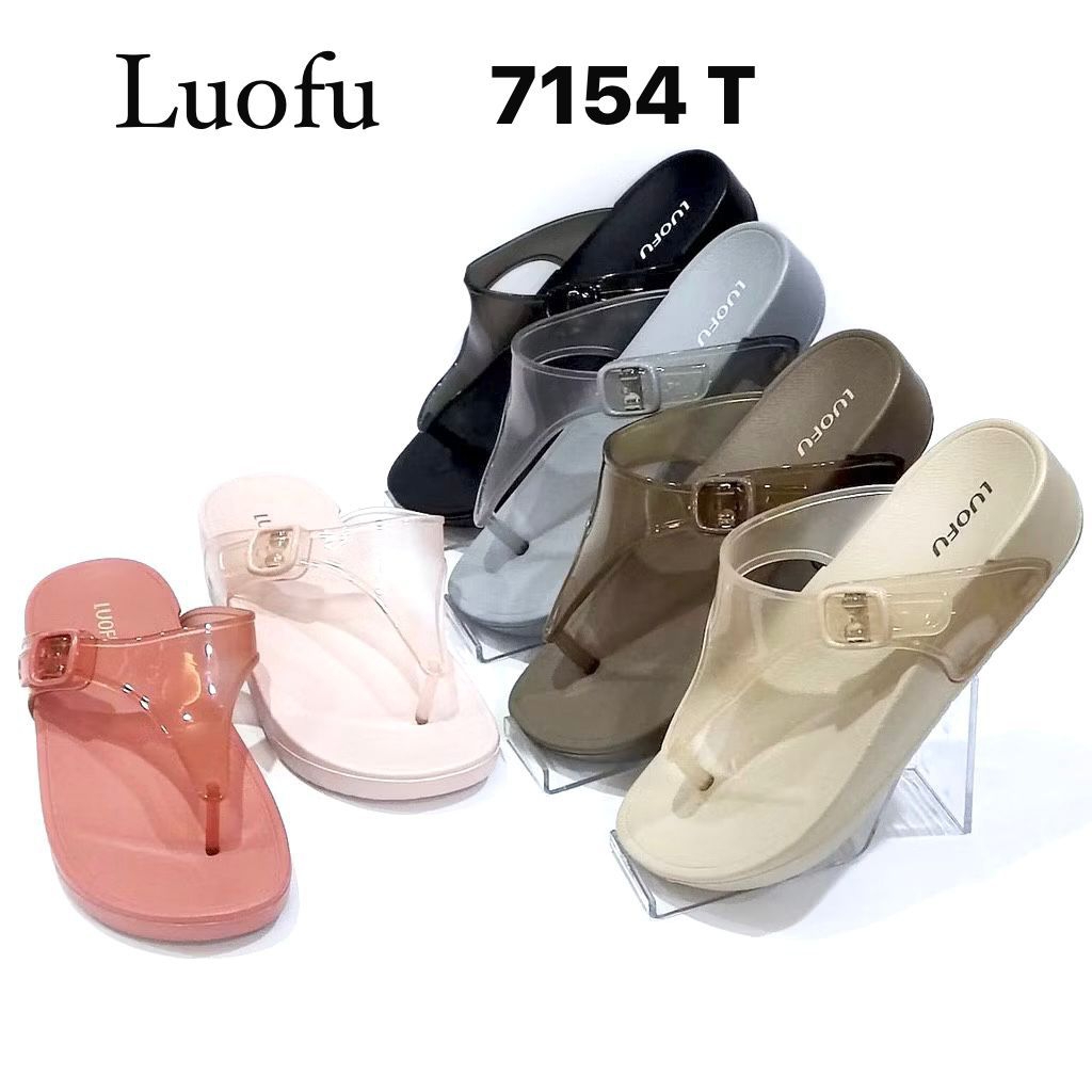 Sandal Japit Wanita Luofu Jelly 7154 T Size 37-40 / Sandal Jelly Original Luofu Jelly Transparan