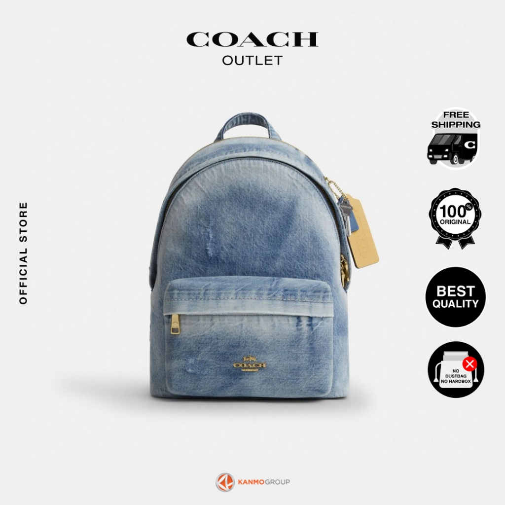 Coach Taylor Small Backpack In Loved Denim - Tas Ransel Wanita