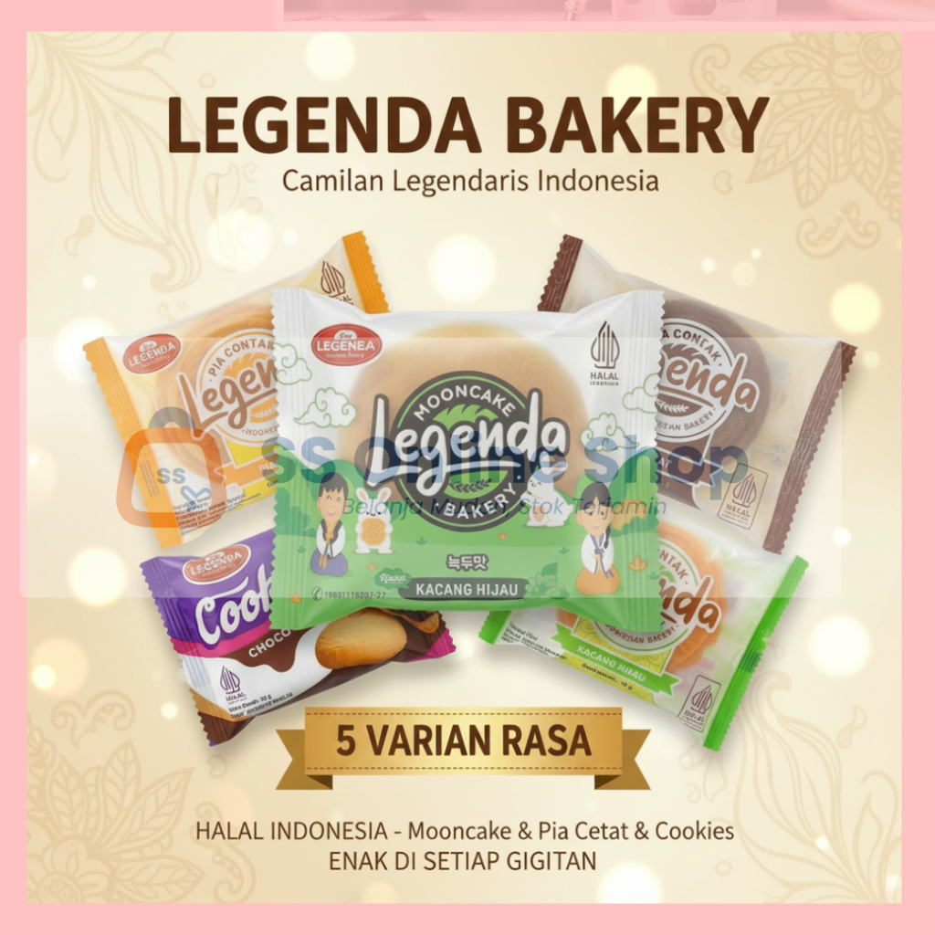 [SS ONLINE 100% ORI KARTON] PIA CETAK LEGENDA MOONCAKE ISIAN KACANG HIJAU COKELAT KARTON ISI 60 PCS 