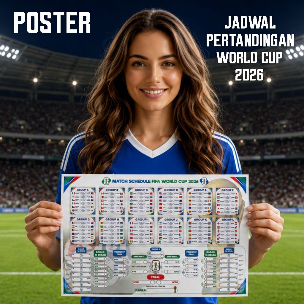 STIKER POSTER JADWAL PERTANDINGAN FIFA WORLD CUP 2026