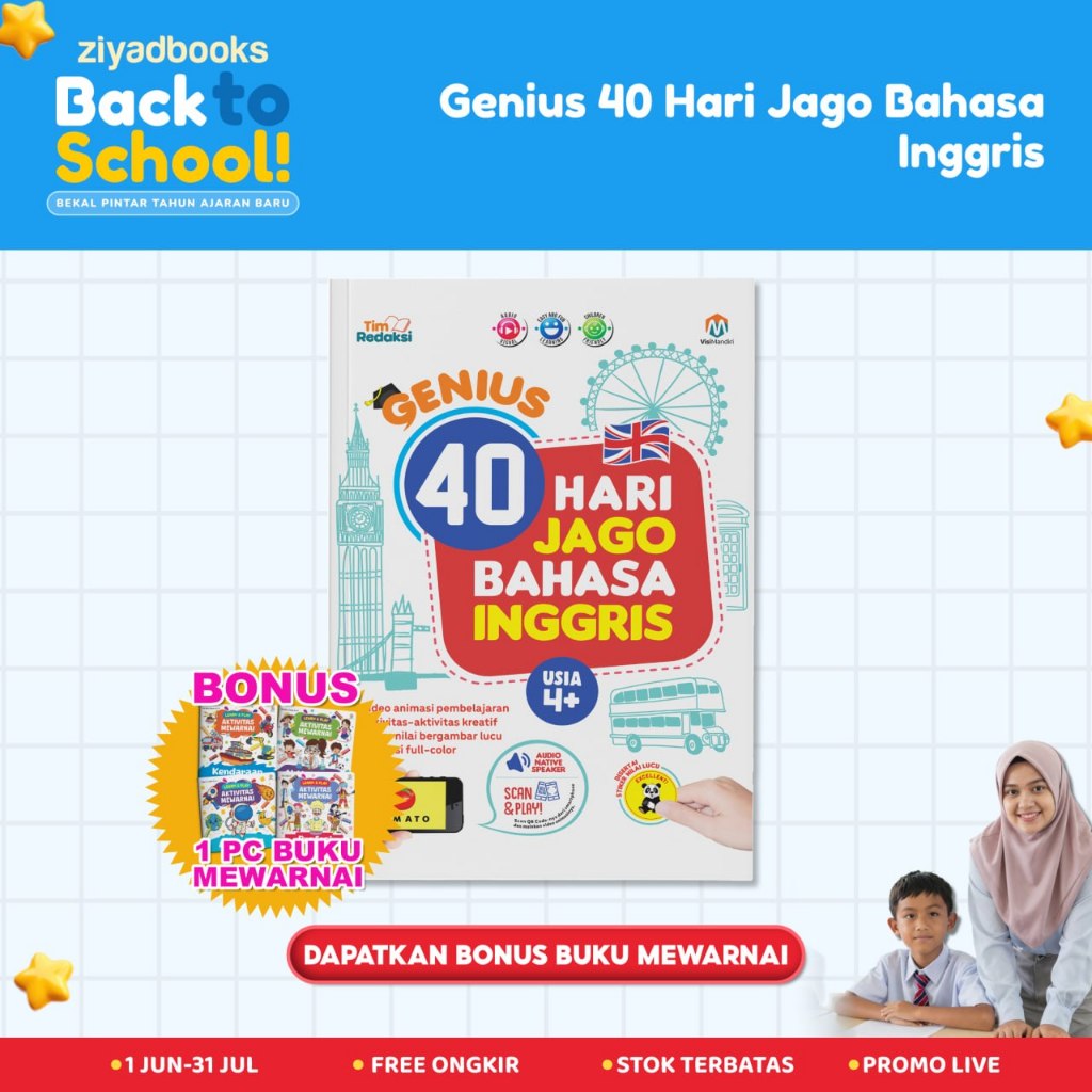 TokoCetarShop11 Ziyadbooks - Buku Bahasa Inggris Anak - 40 Hari Jago Bahasa Inggris