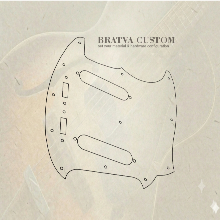 pickguard fender mustang custom 3Ply Akrilik Mirror