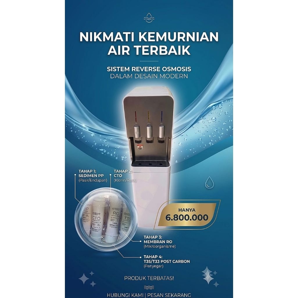 Dispenser Air Reverse Osmosis (RO) Water Dispenser
