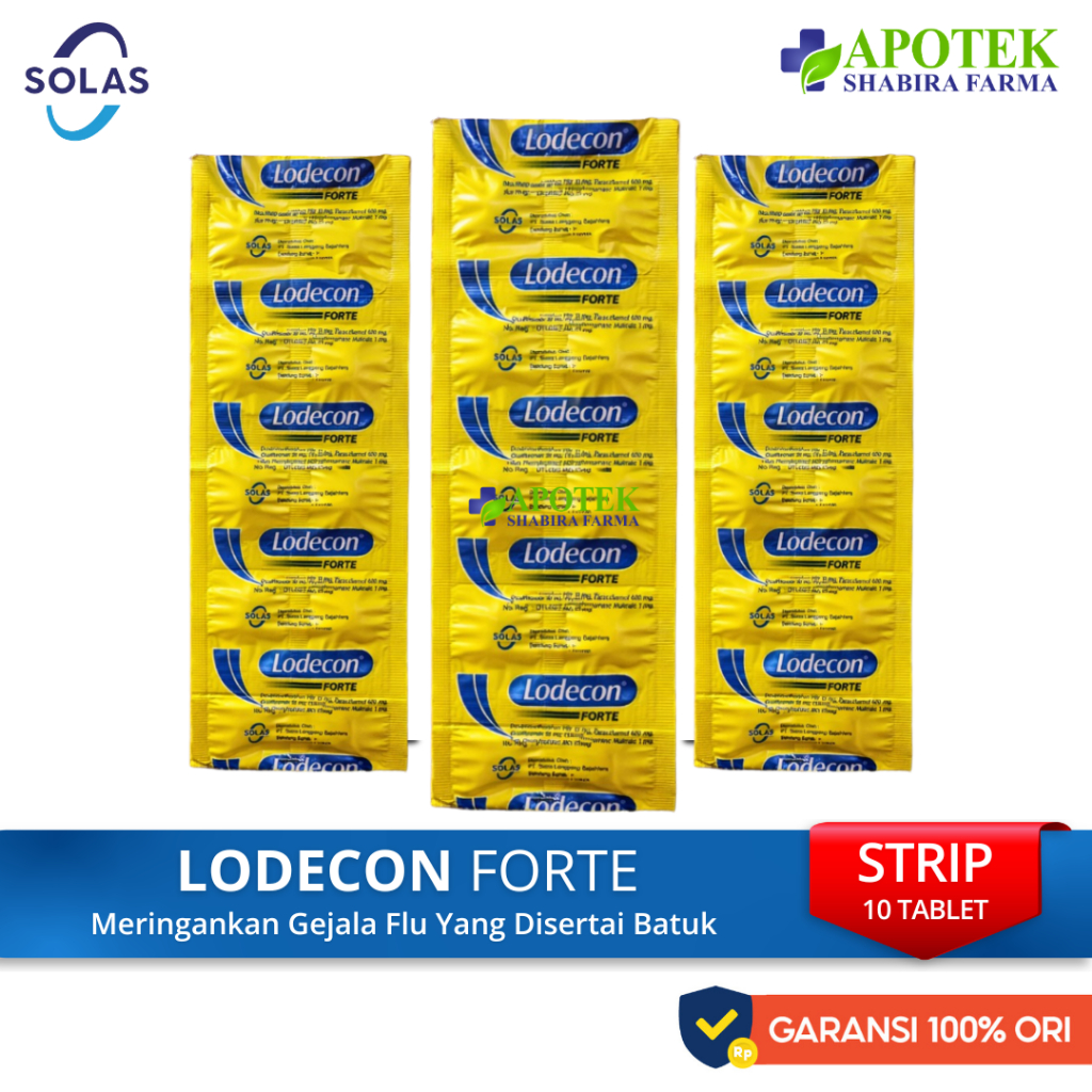 Lodecon Forte Strip 10 Tablet - Meredakan Flu dan Batuk