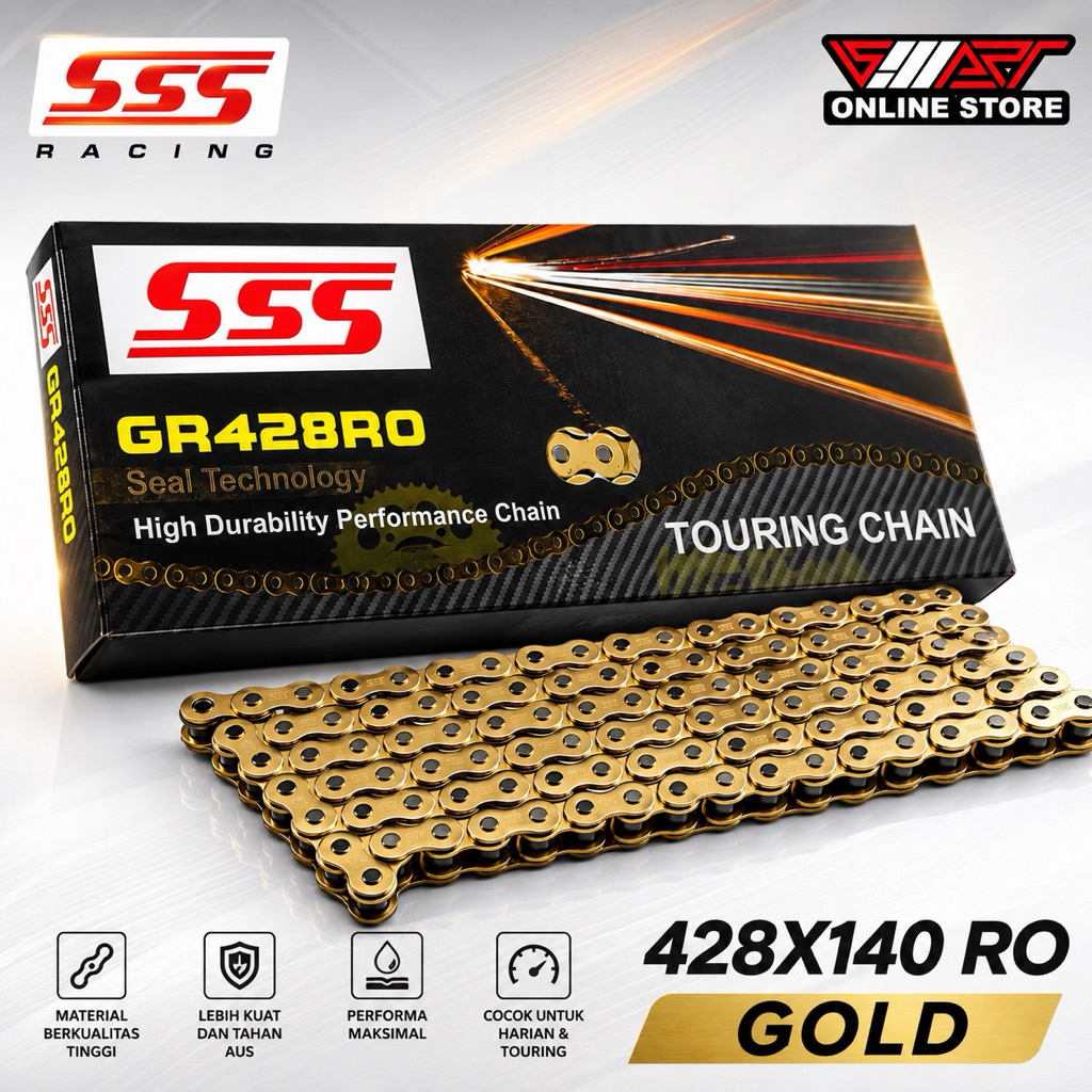 RANTAI SSS 428 X 130 RO ( O RING ) GOLD RANTAI SSS 428 X 140 RO ( O-RING )