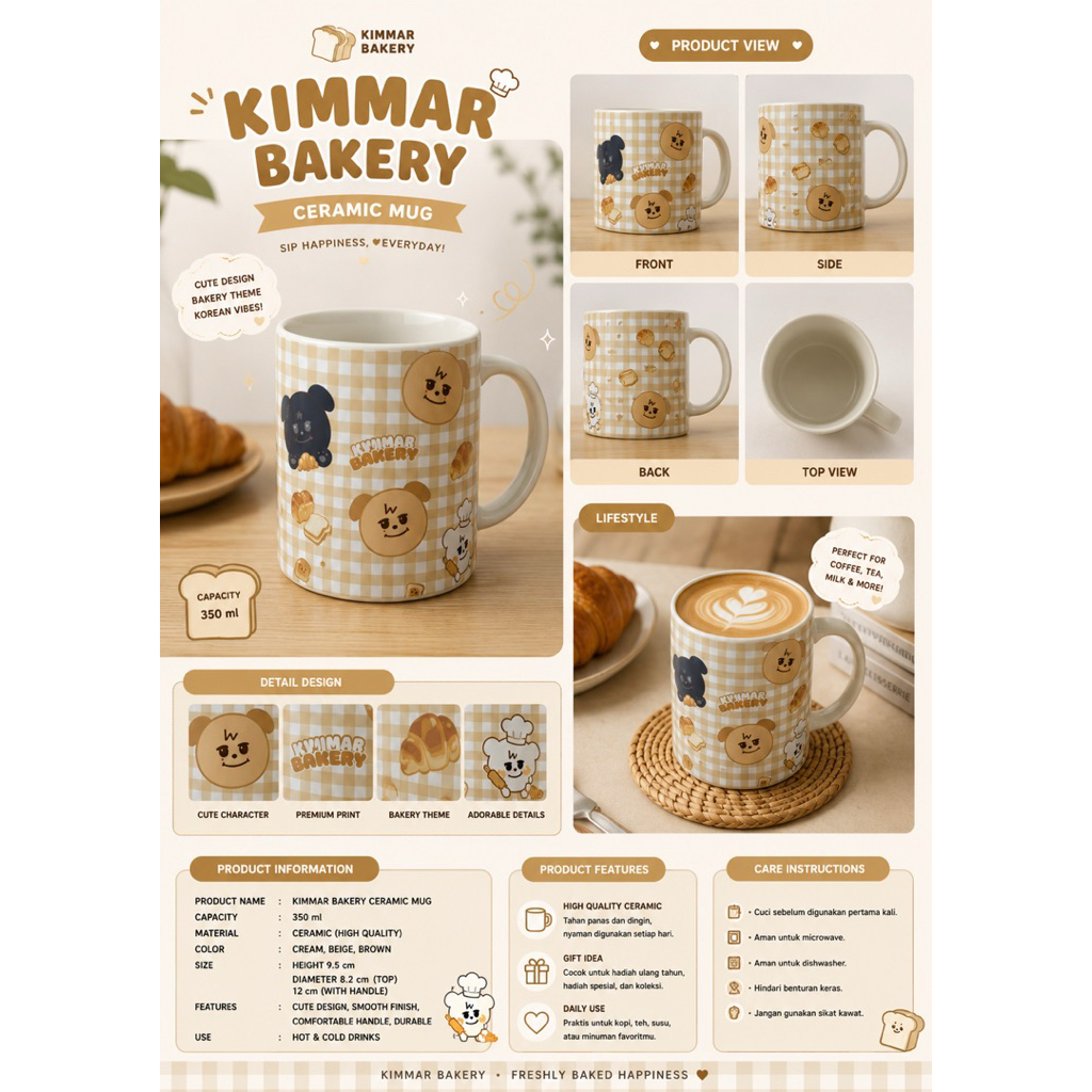 MUG Keramik motif Kyumae bakery