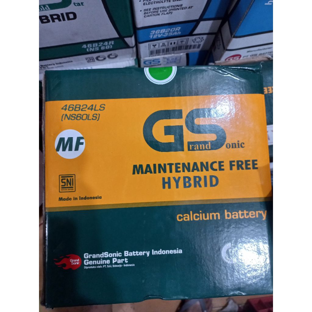 GS GrandSonic NS60LS Aki Mobil Kering MF 12V 55Ah - Bebas Perawatan