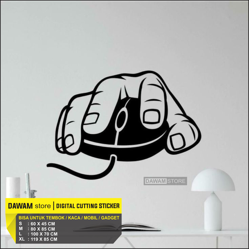 Stiker Dinding Gamer Mouse Gaming Aesthetic Wall Sticker Dekorasi Kamar Setup Gaming PC Cutting Stic