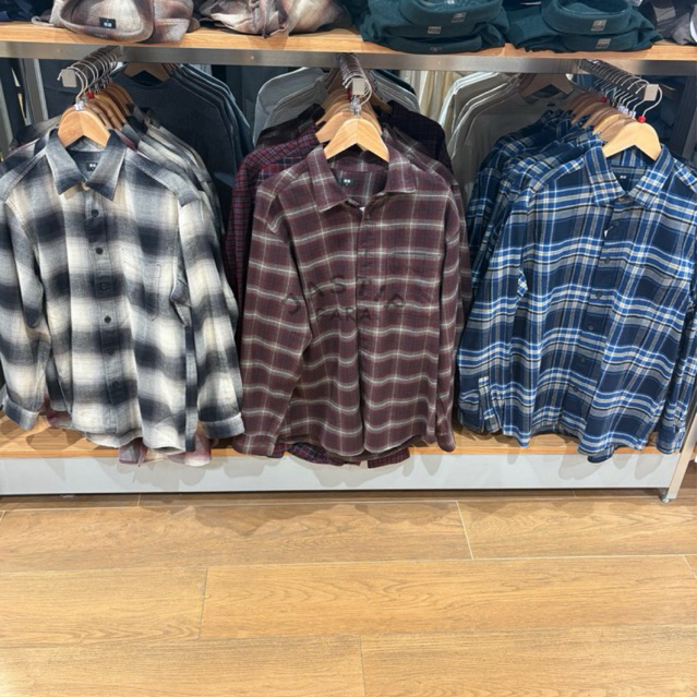 Kemeja Flannel Pria Uniqlo | Lengan Panjang