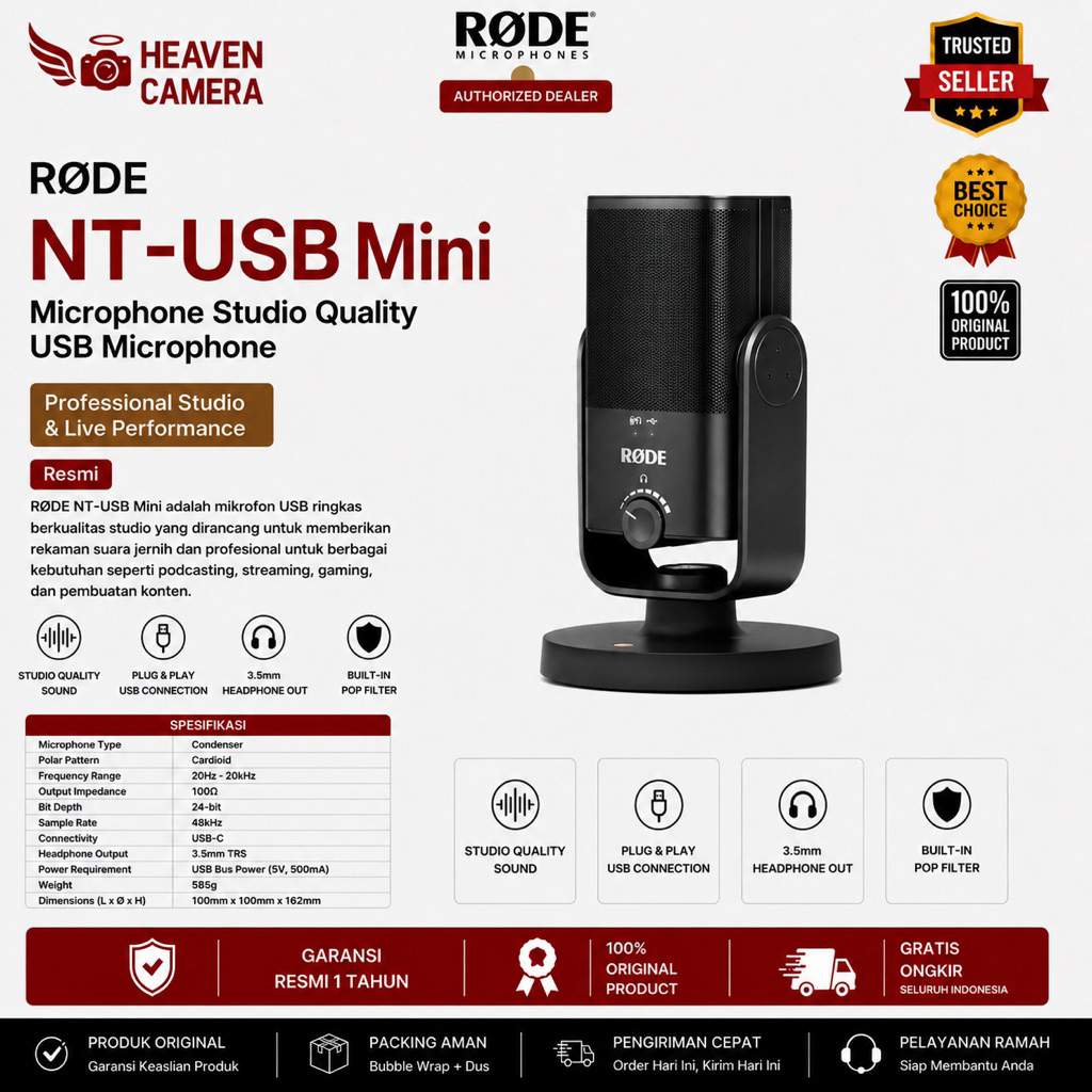 Rode NT-USB Mini Microphone Mic Rode NT USB Mini NTUSB Mini Resmi