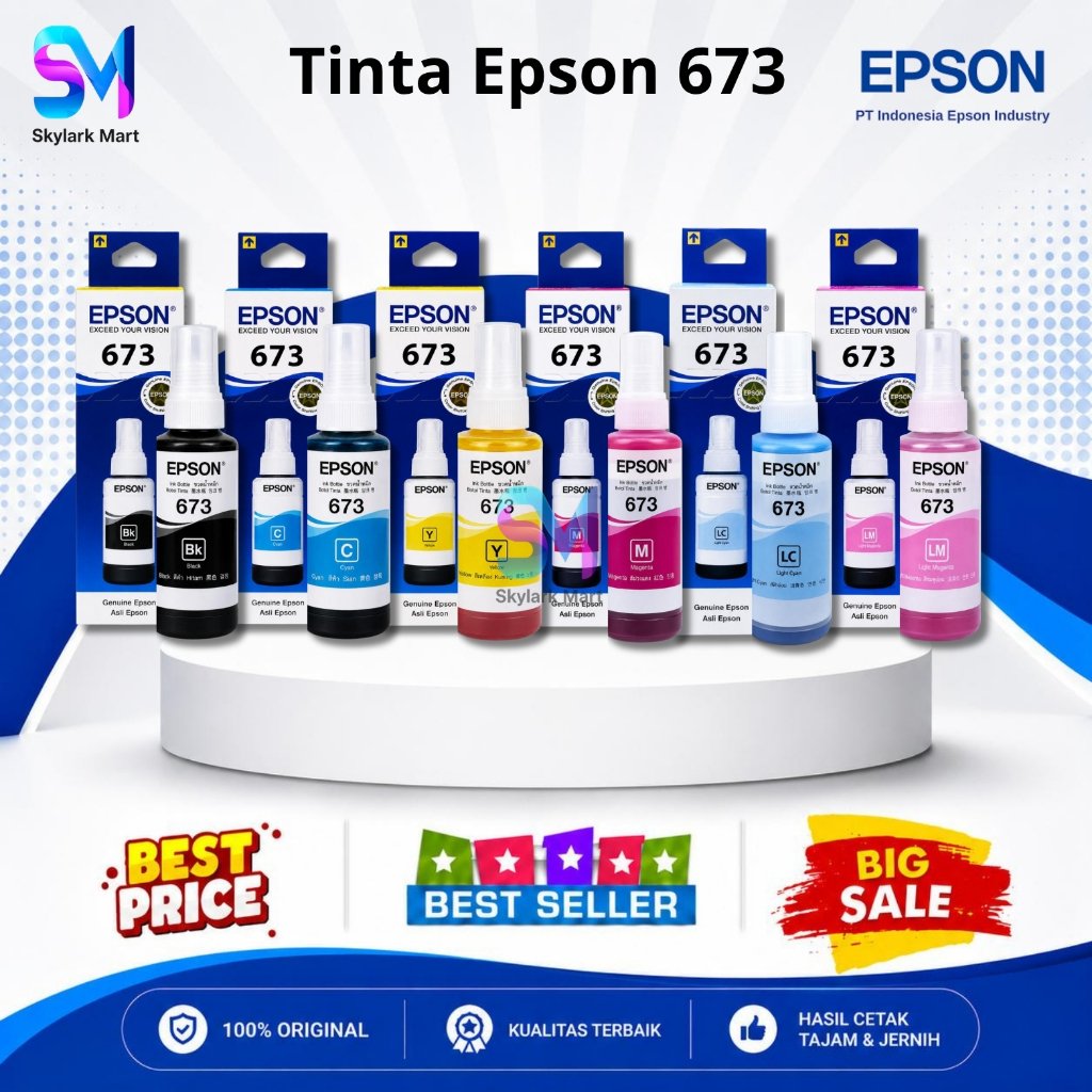 Tinta Epson 673 Original Untuk Printer L800 L805 L805 L850 L1800