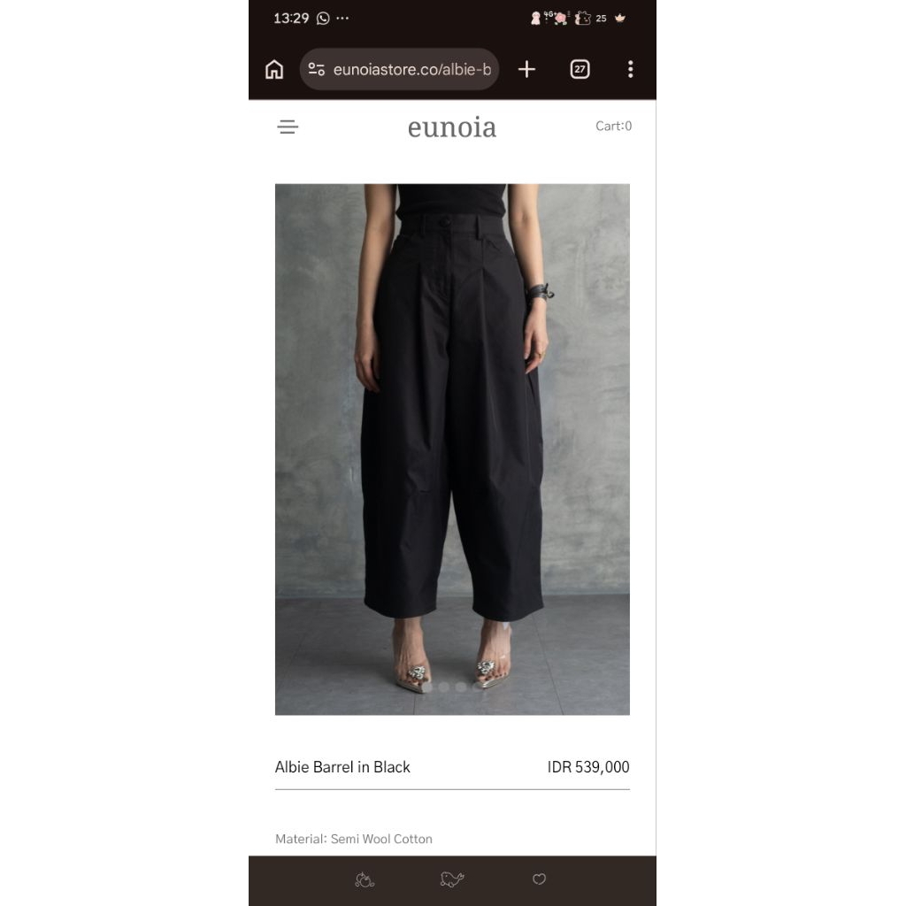 EUNOIA albie barrel pants s