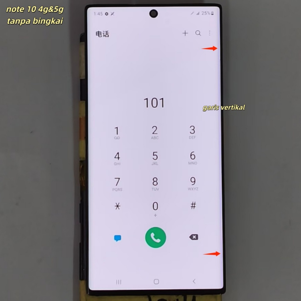 note10 AMOLED Asli yang Rusak untuk Samsung Galaxy Note 10 N970 LCD dengan Bingkai Tampilan Rakitan 