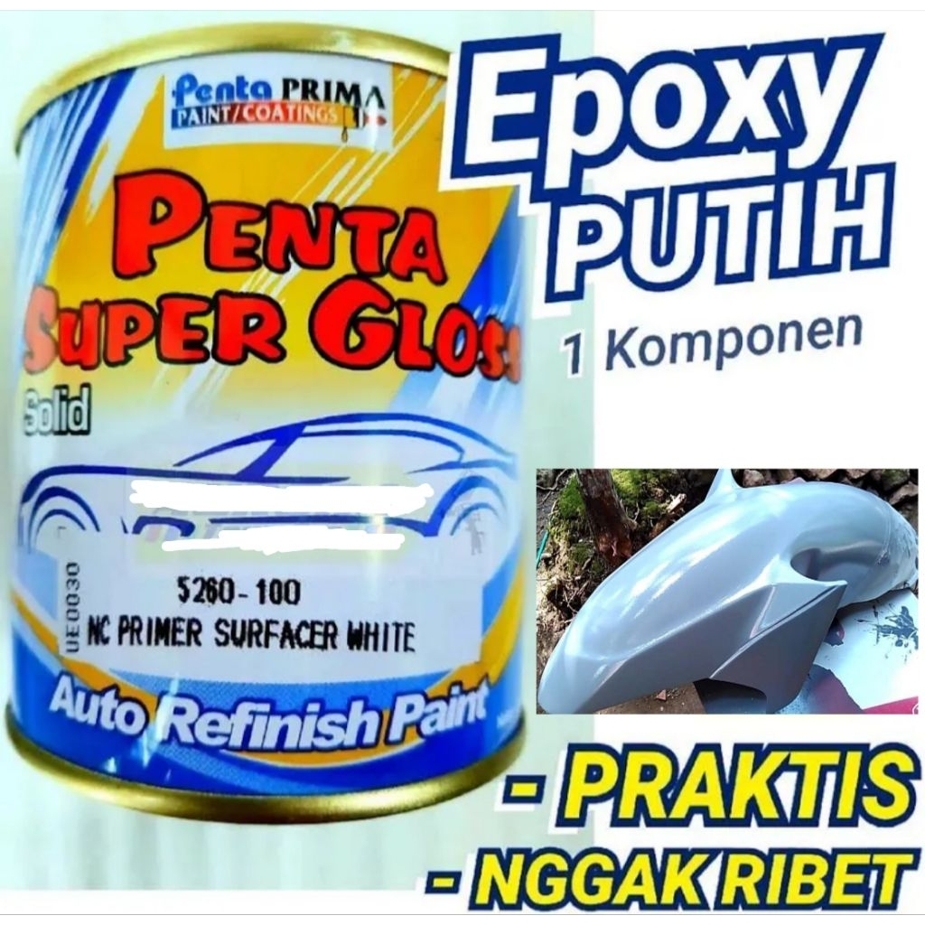 Cat Dasar Poksi Epoxy Putih Penta Super Gloss Tahan Lama