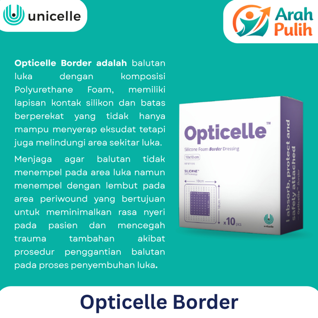 OPTICELLE NON BORDER - FOAM DRESSING SILICONE TANPA PEREKAT | BALUTAN LUKA MODERN