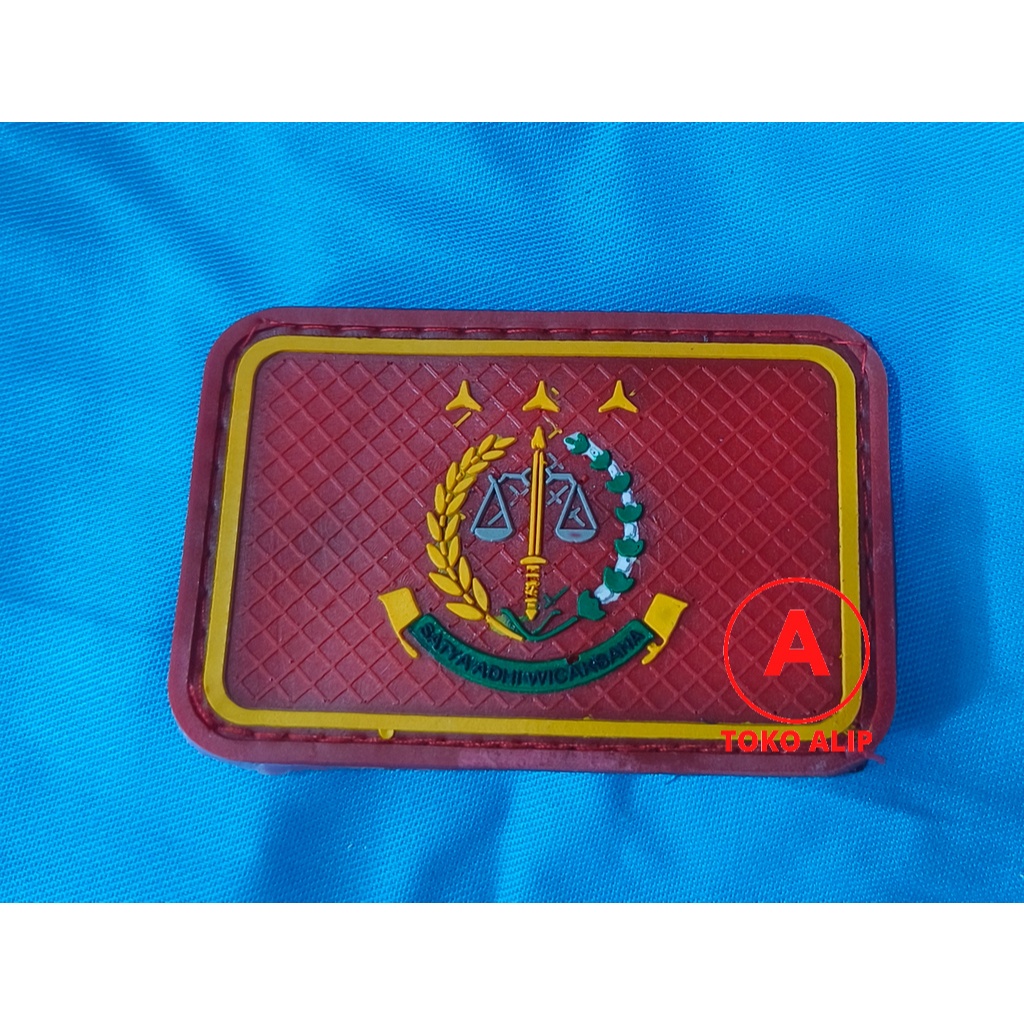 Patch Jaksa (Kotak Merah) - Tempelan Rubber Velcro Karet Kejaksaan Indonesia