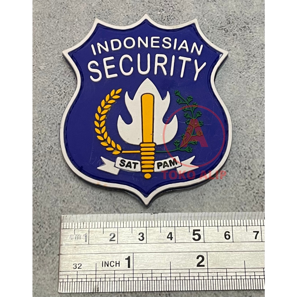 Patch Security Patch Satpam (Logo Biru) - Tempelan Rubber Velcro Karet Satpam Security