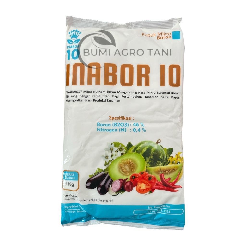 Pupuk Boron INABOR 10 kemasan 1 Kg Pupuk Murni Boron + Nitrogen