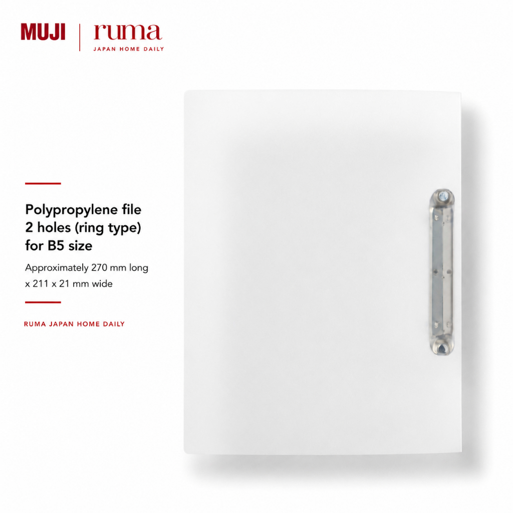 MUJI Binder B5 Ring Binder 2 Hole Original Jepang Map File Dokumen Notebook Organizer Transparan