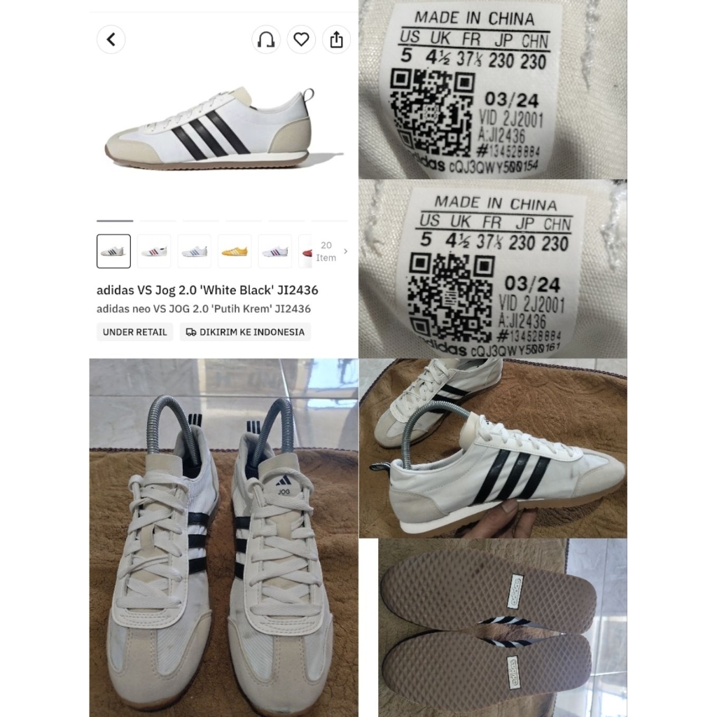 Sepatu Preloved Second Original Adidas JOG Size 37