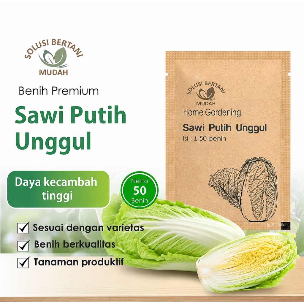 Bibit Sawi Putih Unggul Berkualitas Tinggi – Cocok untuk Dataran Rendah & Tinggi
