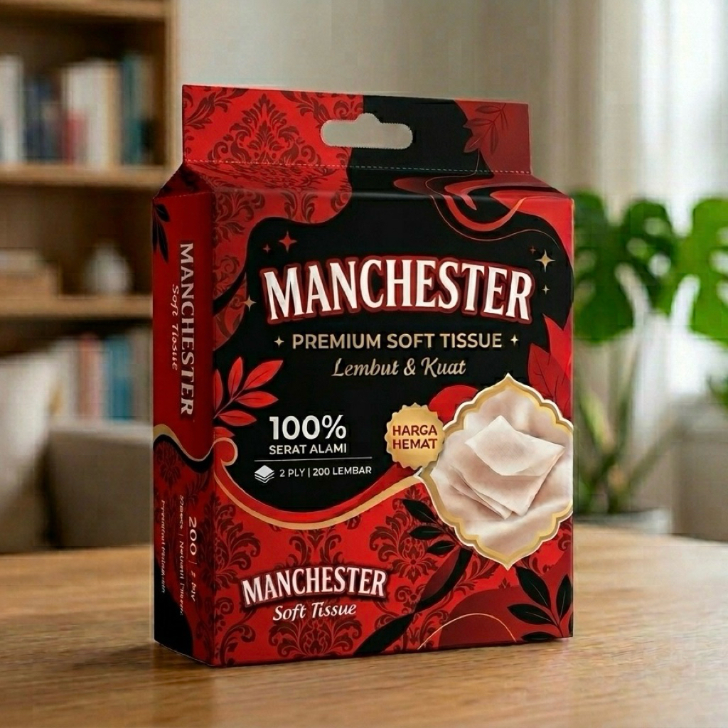 Premium soft tissue 100% serat alami merk manchester