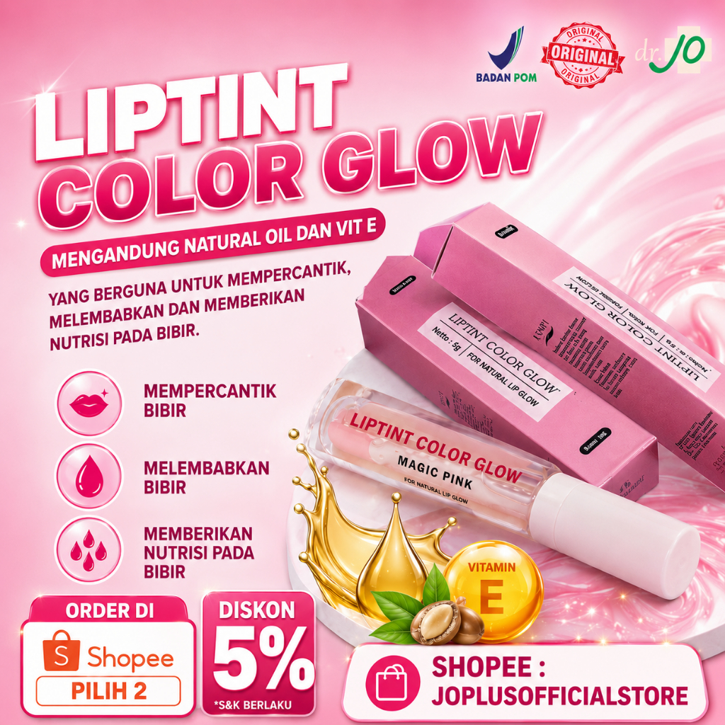 LIP CREAM LIPTINT COLOR GLOW MELEMBABKAN BIBIR | LIP CREAM KLINIK DR.JO