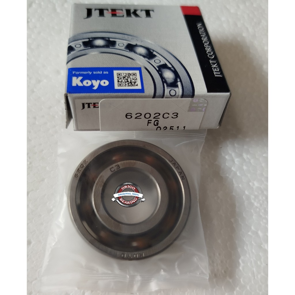 Bearing 6202 KOYO 6202C3 Open Laher KOYO 6202C3 (ID 15mm, OD 35mm, T 11mm) Bearing 6202C3 KOYO Origi