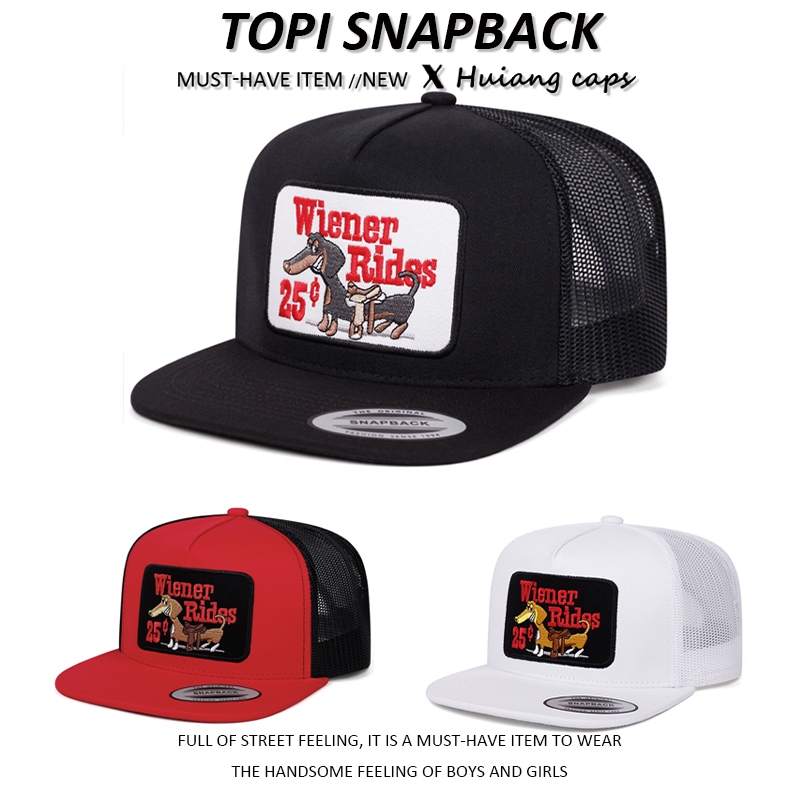 Model Baru Topi snapback Jaringan Pernapasan Musim Panas Topi truker bordir vintage Amerika unisex