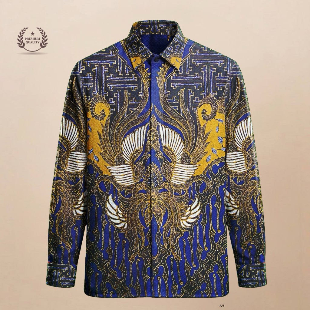 Kain batik tulis sutra ATBM baron pola kemeja-C8V3N5
