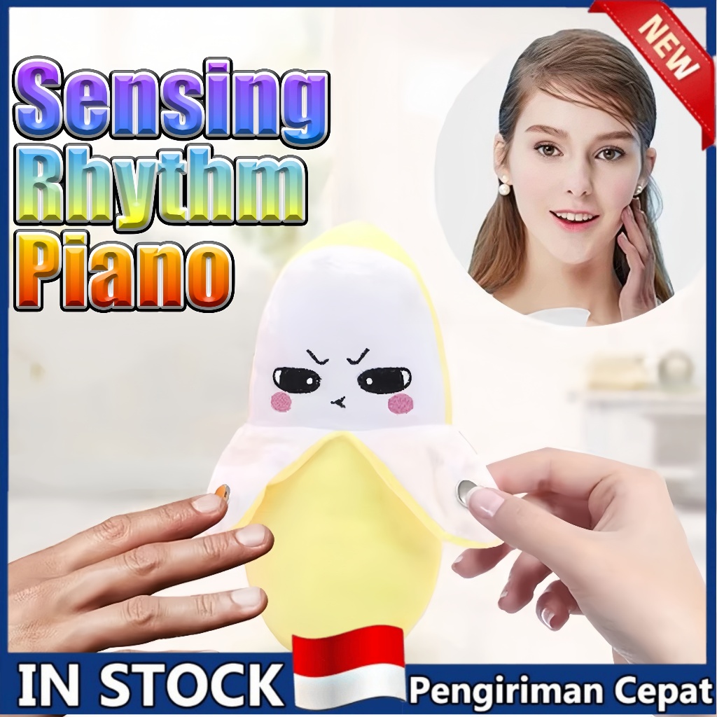 Mainan Musik Interaktif 3-in-1 Bentuk Pisang | Boneka Plush + Metronom Musik + Gantungan Tas Untuk A