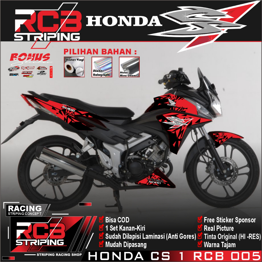 STRIPING STICKER HONDA CS 1 VARIASI HONDA CS 1 STICKER VARIASI HONDA CS 1 MUDAH DIPASANG RCB 005