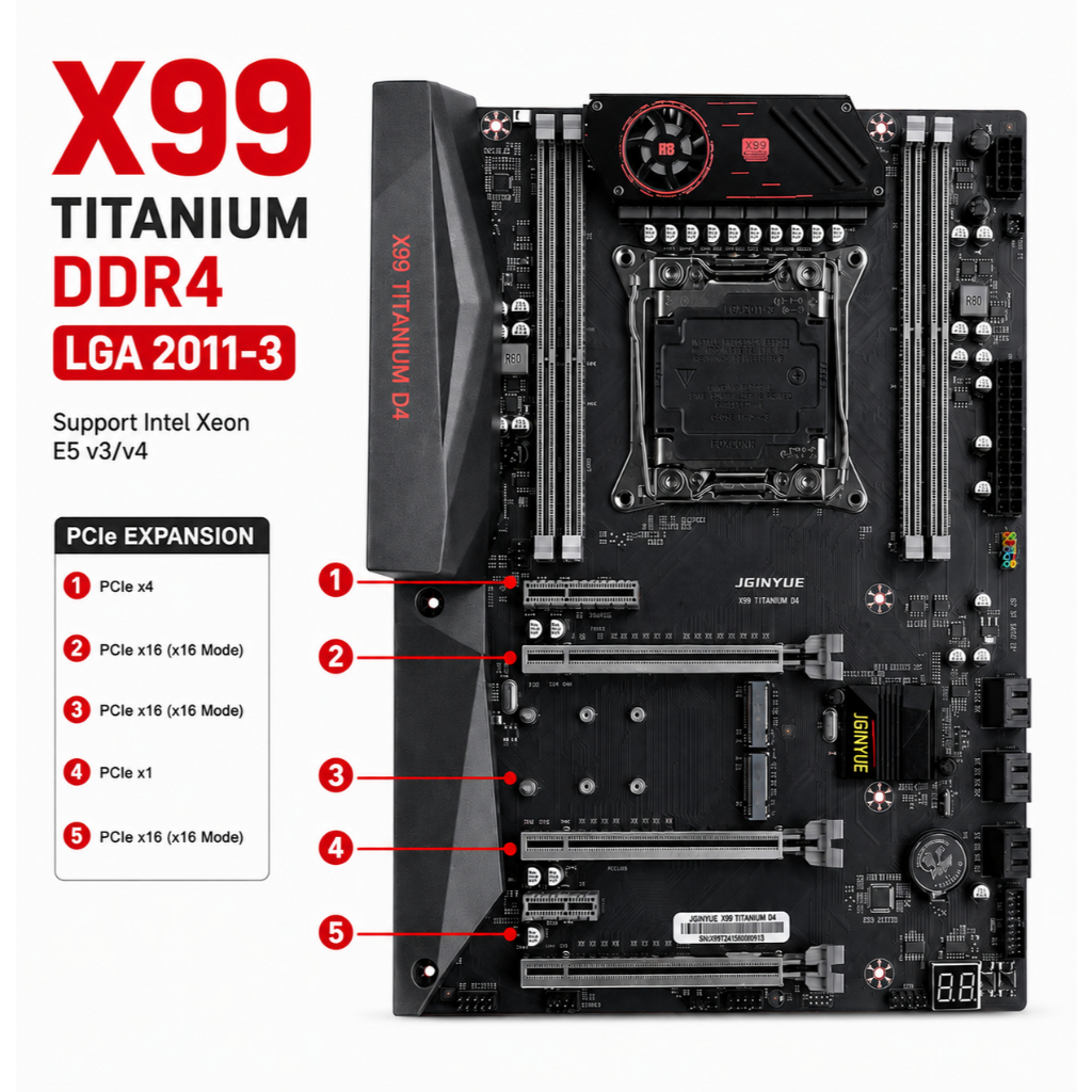 Motherboard x99 Titanium D4 LGA 2011-3 Mobo DDR4 Xeon