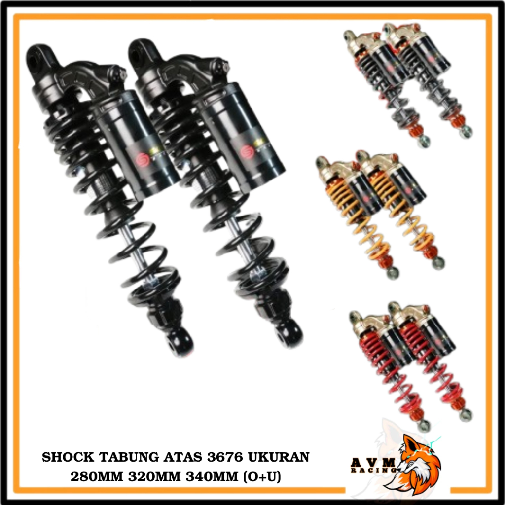 Scarlet Racing - Shock Tabung Atas 3676 Ukuran 280 320 340mm (O+U)