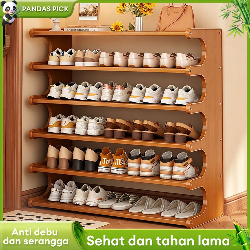 Rak Sepatu Kayu Minimalis/Rak Sepatu Susun/Susun Penyimpanan Multifungsi/rak sepatu tertutup