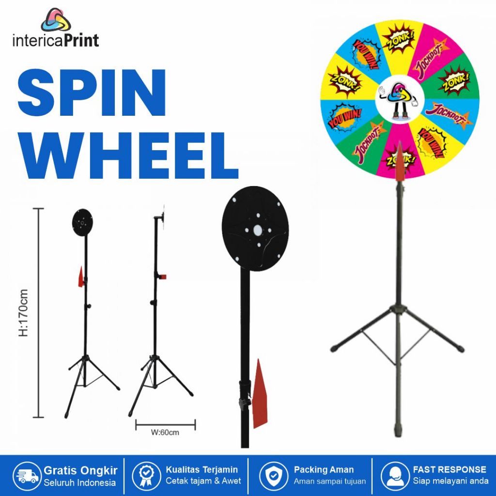 SPIN WHELL | 60 & 80CM | CUSTOM PRINTING | RODA UNDIAN HADIAH | ROULETTE