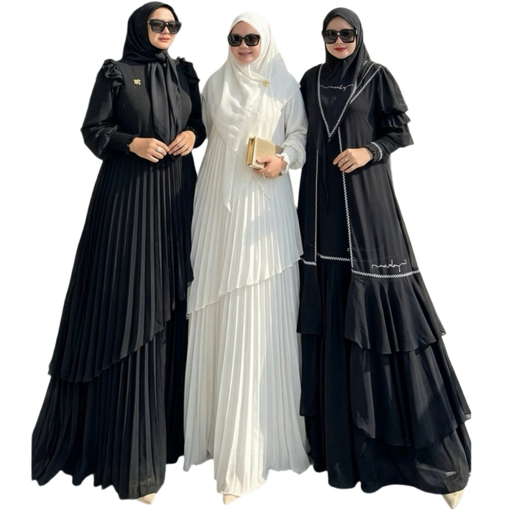 AURAKAY GAMIS ABAYA DRESS CERUTY RISALAH SAKINAH SET HIJAB ORI BY AURAKAY 8005 6347