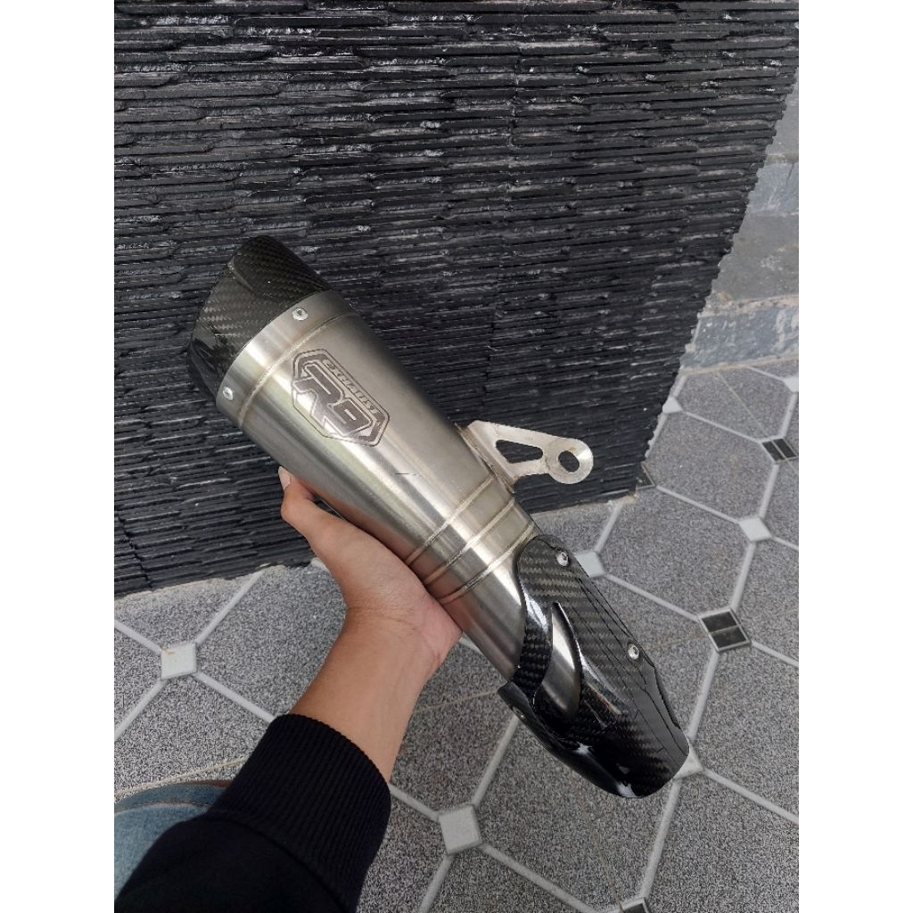 silencer knalpot r9 h2 ss original mulus inlet 50